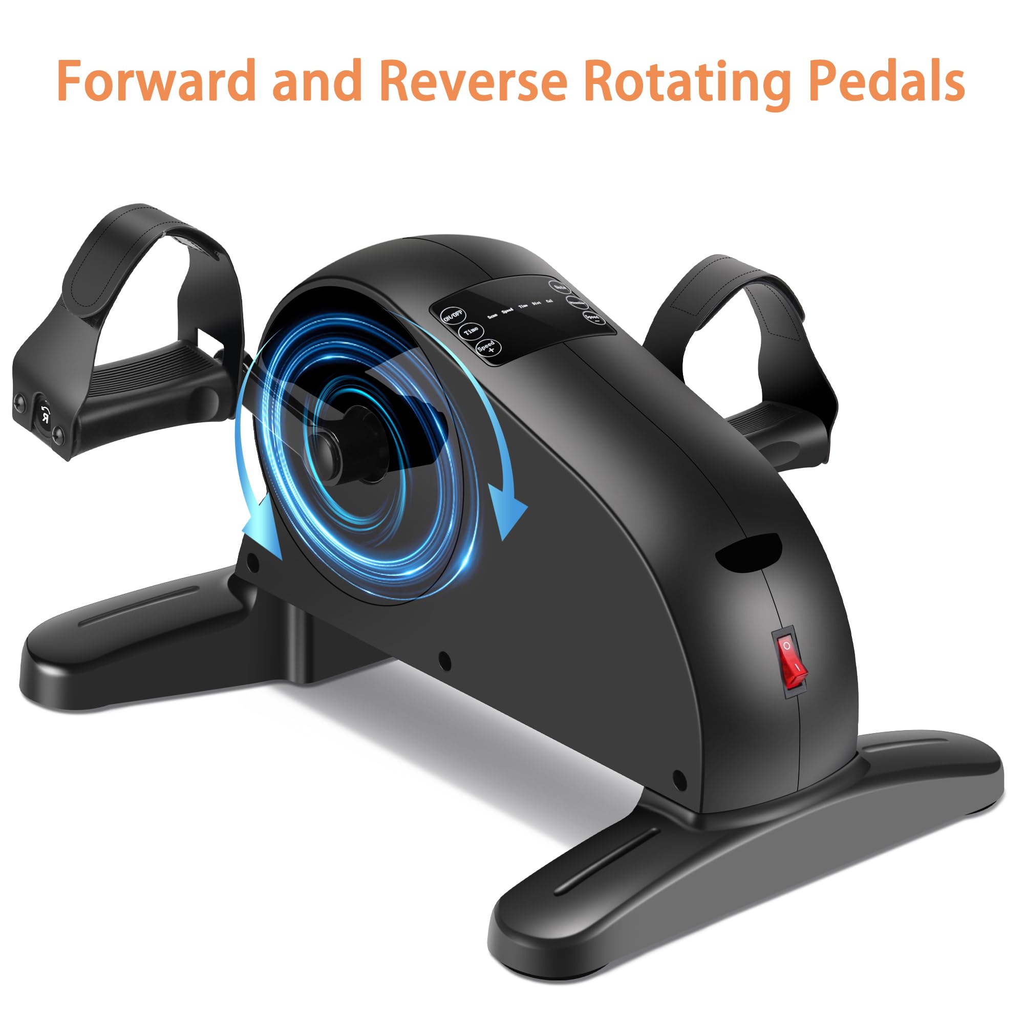 Electric Pedal Exerciser - Mini Motorized Exercise Bike for Leg & Arm Workout - Low Impact Home & Office Fitness Equipment for Seniors & Rehab