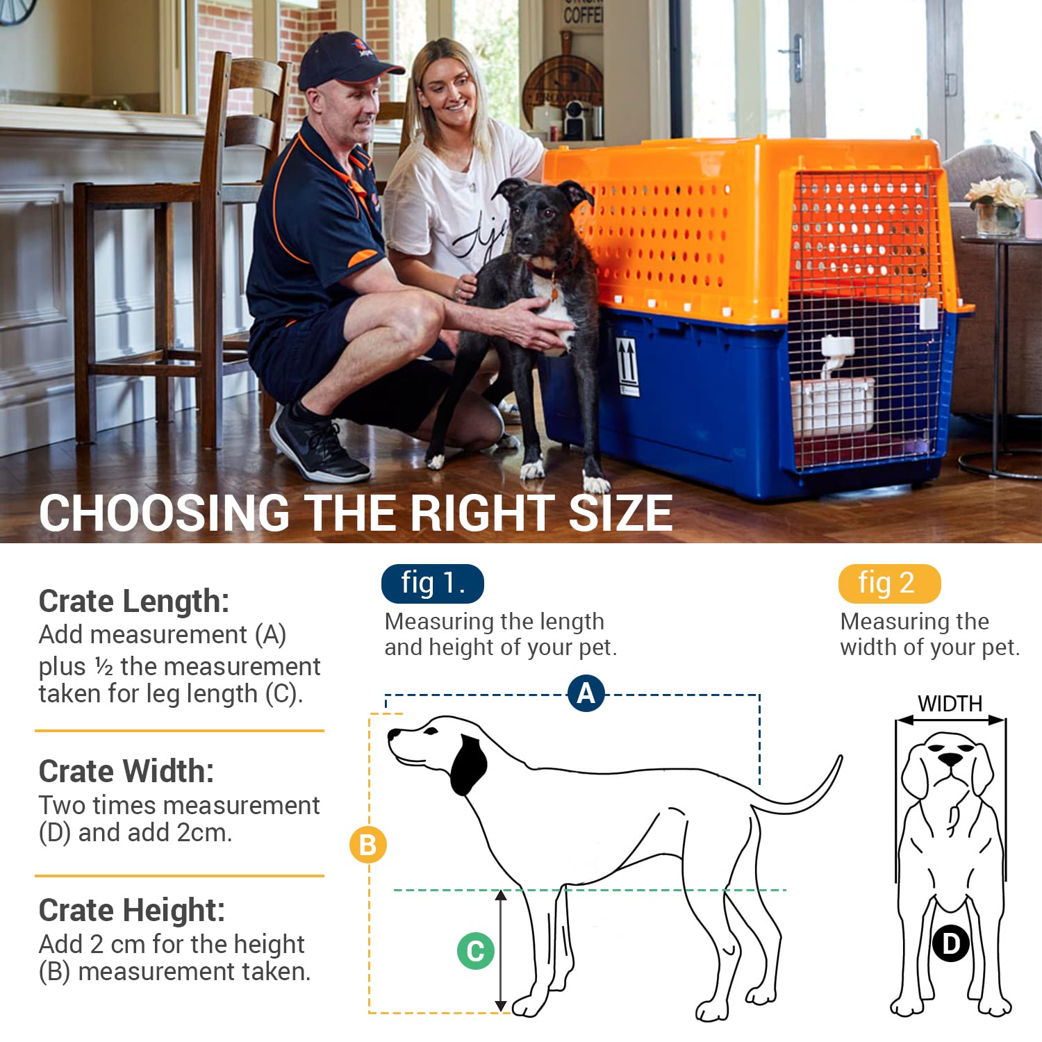 Durable Heavy Duty Pet Crate - Airline Approved Dog & Cat Kennel Carrier for Large Dogs, 7 Size Options - Perfect for Travel, Indoor & Outdoor Use, Vet Visits & Home Training