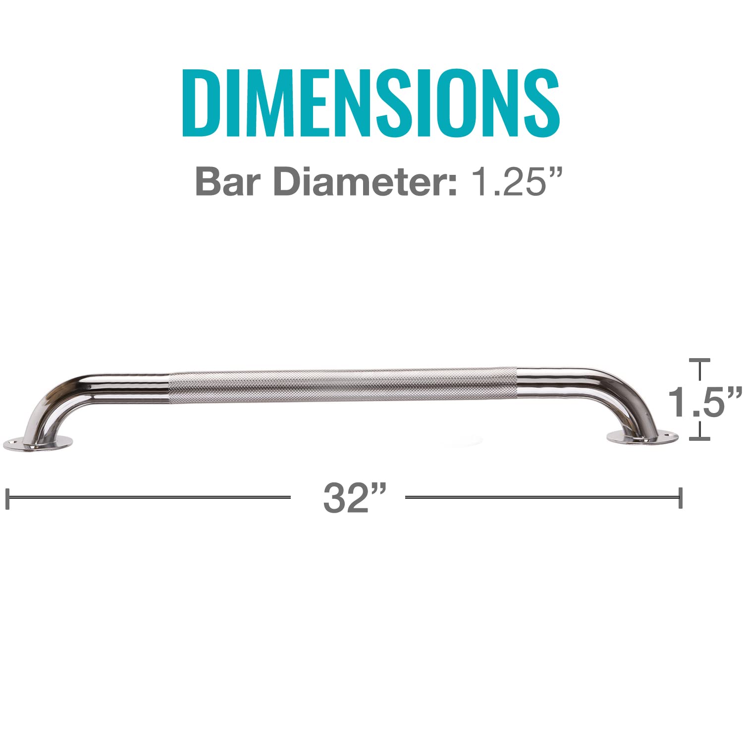 DMI Textured Grab Bars for Bathroom Safety - 32