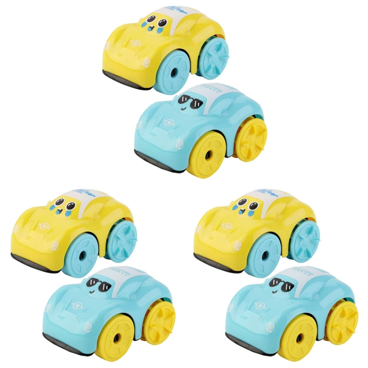 6-Piece Wind-Up Clockwork Car Toy Set - Pull Back Vehicles for Kids, Cartoon Wind-Up Cars - Perfect for Playtime, Birthday Gifts & STEM Learning