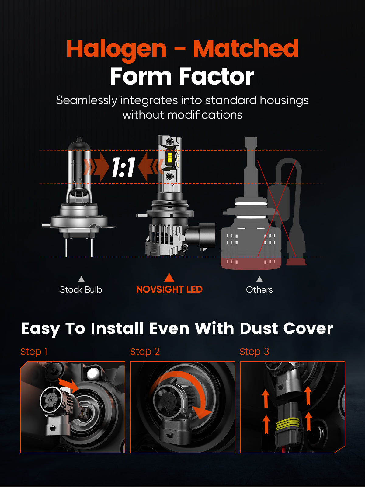 N99 Series Wireless 9012 HIR2 LED Headlight Bulbs - 100W 24000LM 6500K White Light - Pack of 2 - High Brightness for Cars, Trucks, SUVs - Perfect for Night Driving and Foggy Conditions