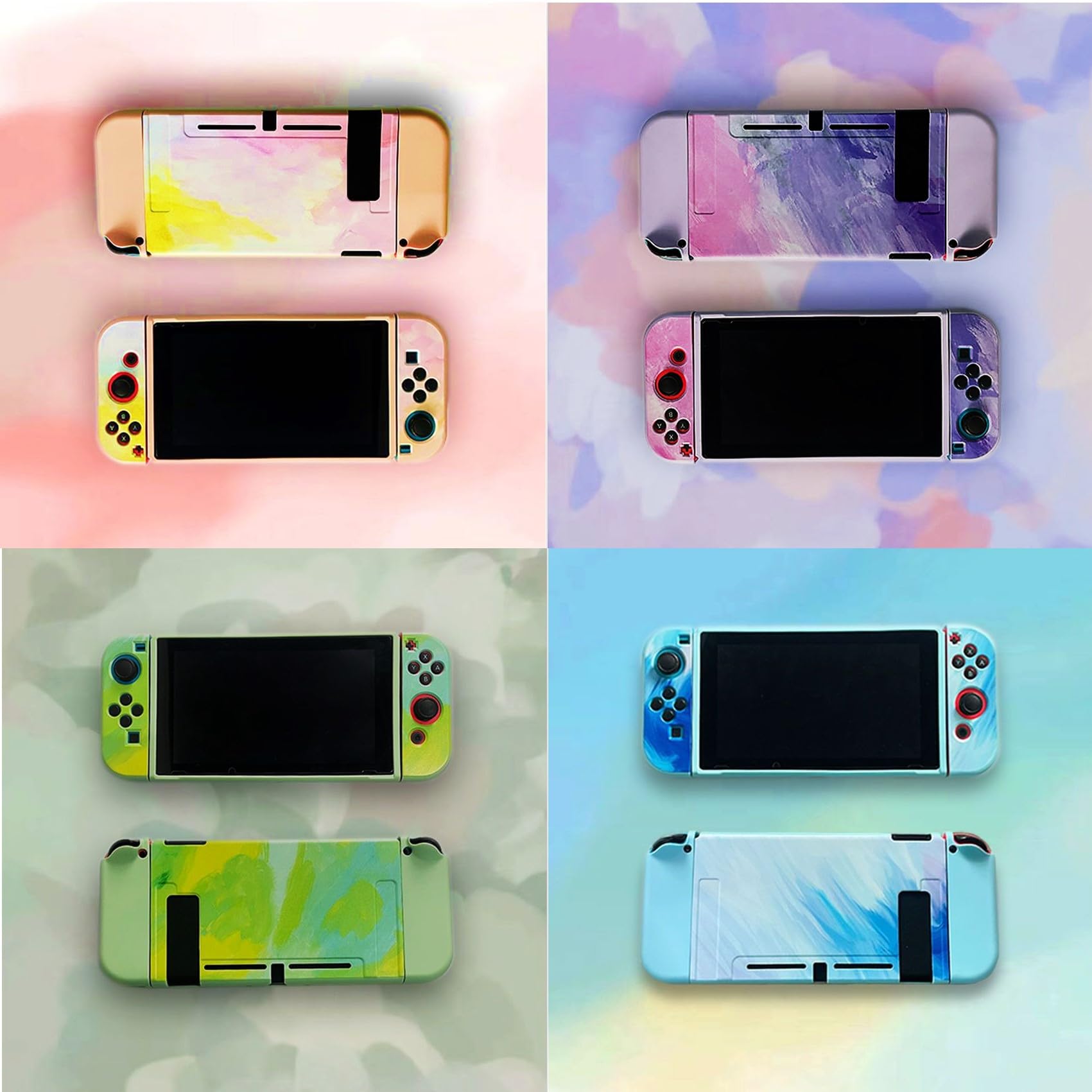 Nintendo Switch Skin Case - Soft TPU Protective Shell for Switch Console & Controllers | Shock-Absorption, Anti-Scratch Cover for Comfortable Gaming (Purple) | Perfect for Travel, Home & On-The-Go Protection