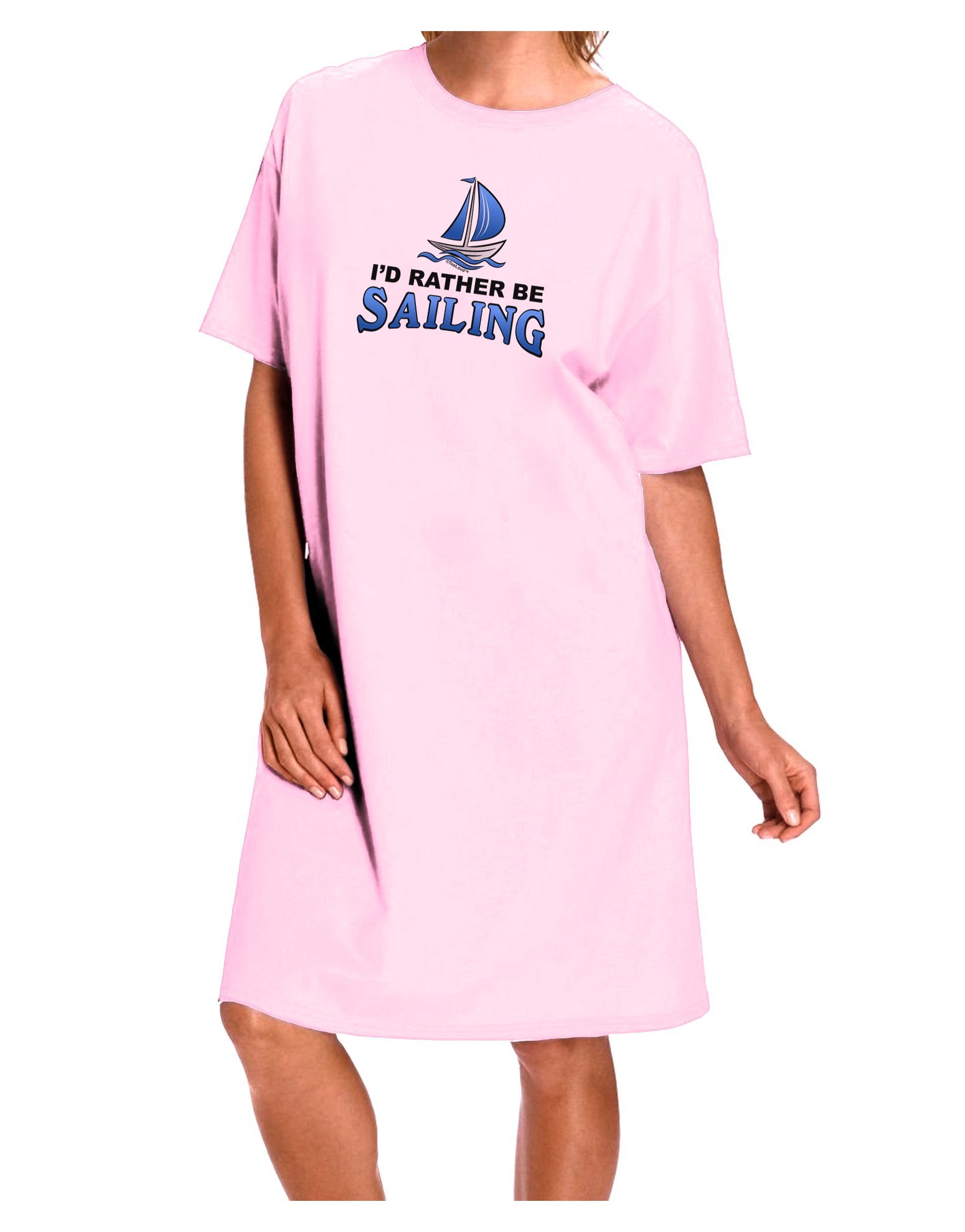 TooLoud 'I'd Rather Be Sailing' Funny Sailing-Themed T-Shirt & Dress for Adults - Perfect for Beach Parties, Boat Trips & Nautical-Themed Events