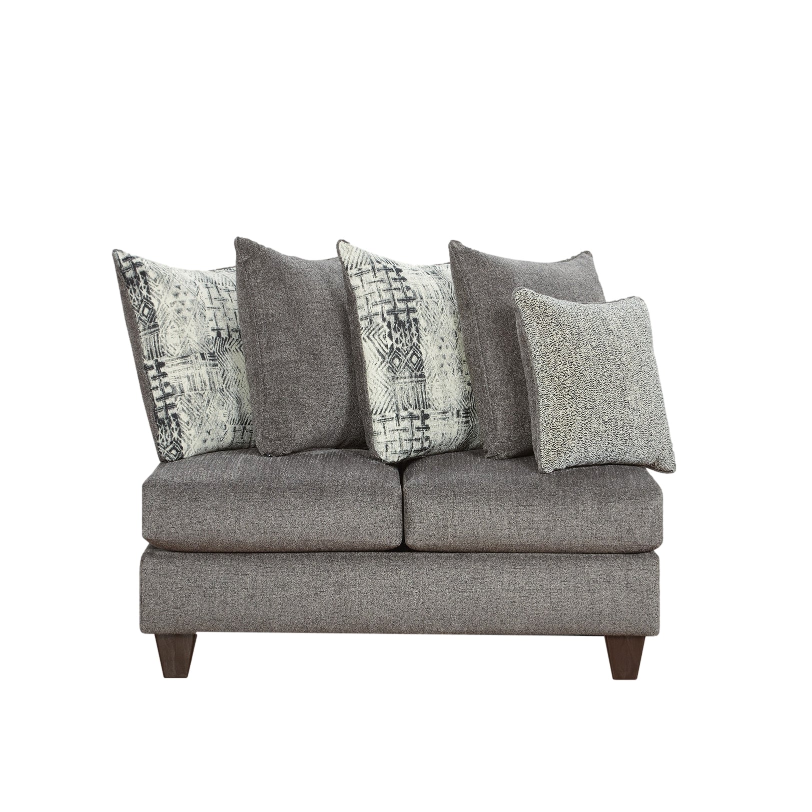 Davoz Upholstered Armless Loveseat - Modern Tori Slate Fabric Sofa for Small Spaces | Perfect for Apartments, Living Rooms & Cozy Reading Nooks
