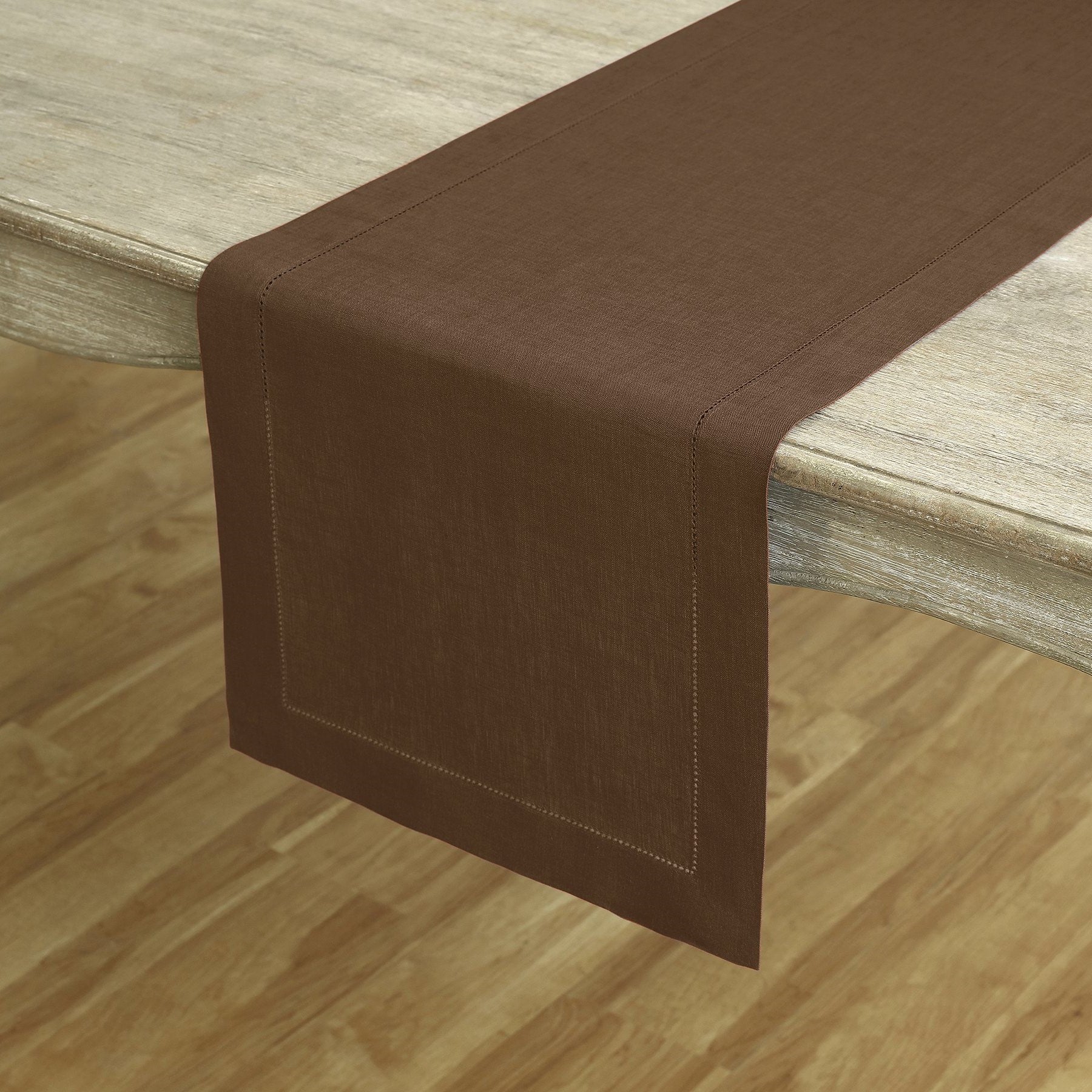 Elegant Classic Hemstitch Table Runner - Premium Linen Dining Decor for Weddings, Parties & Home Styling