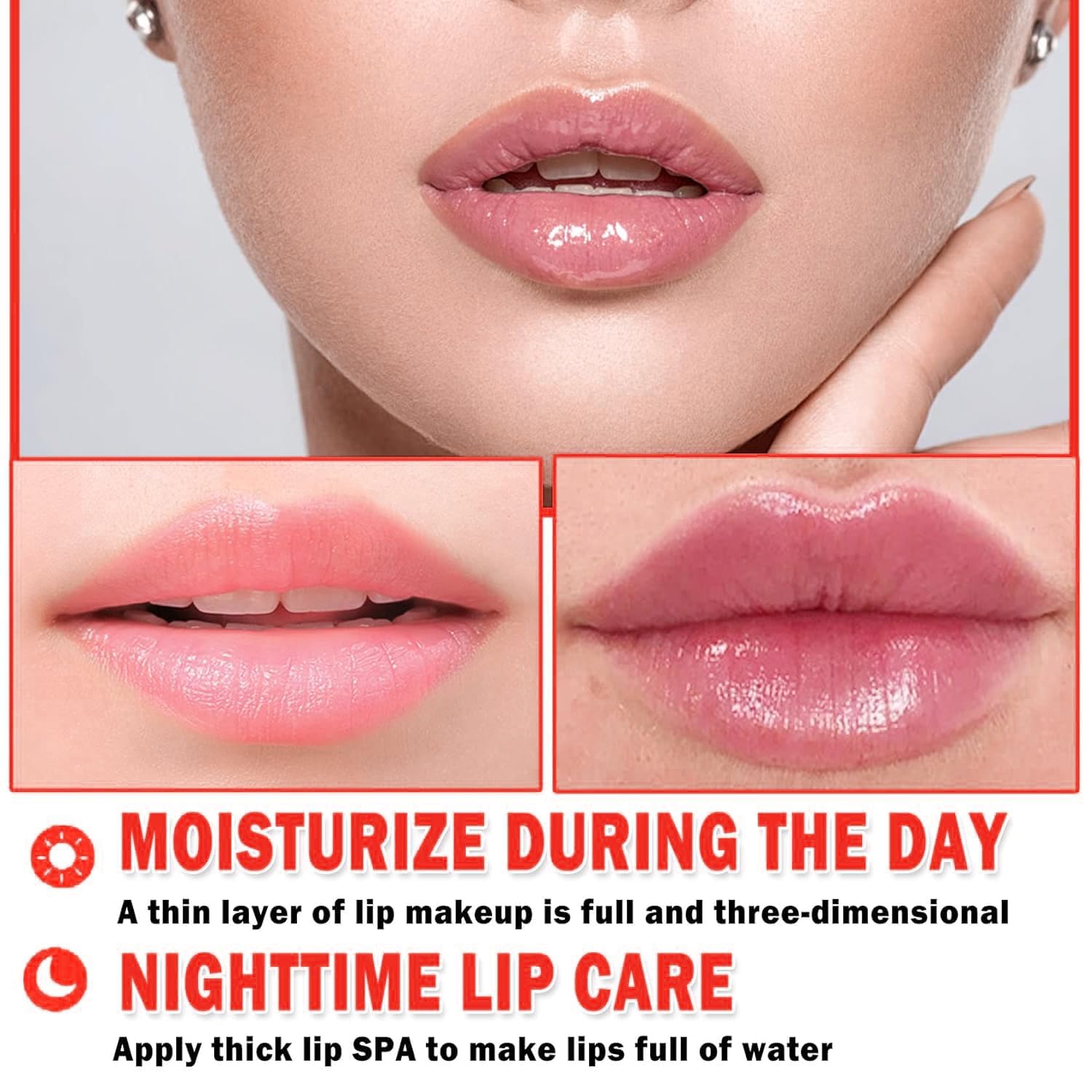 Bee Lip Balm 2PCS - Honey & Watermelon Overnight Lip Mask for Dry Lips | Hydrating Lip Care for Cracked Lips & Lines