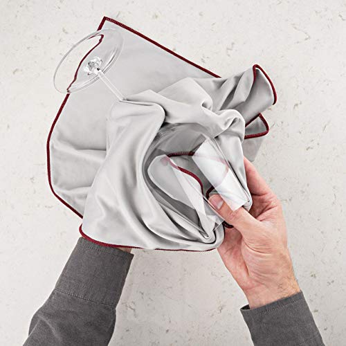 Premium Microfiber Polishing Cloth Set of 4 - Ultra Soft Cleaning Cloth for Crystal Wine Decanters, Glassware, Jewelry & Electronics - Streak-Free Shine for Fine Glassware, Lenses & Delicate Surfaces