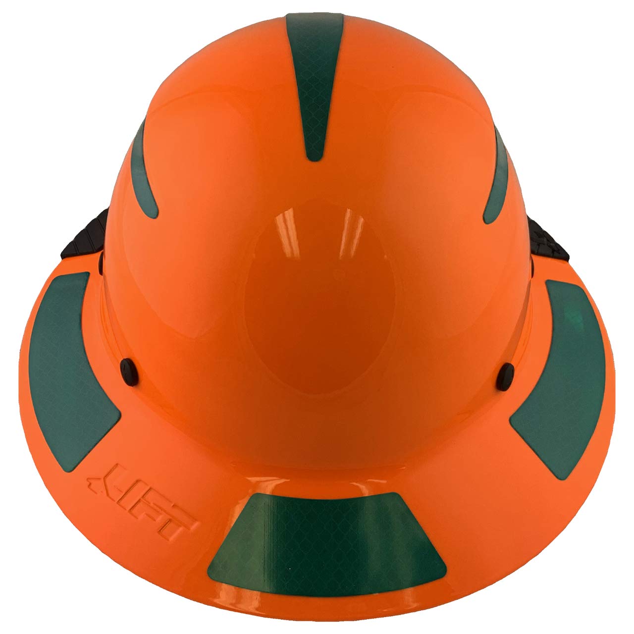 Fiberglass Composite Full Brim Safety Helmet - ANSI Certified Hi-Viz Orange Hard Hat with Green Reflective Decals & Free Tote Bag - Ideal for Construction, Industrial Work & Outdoor Safety Gear