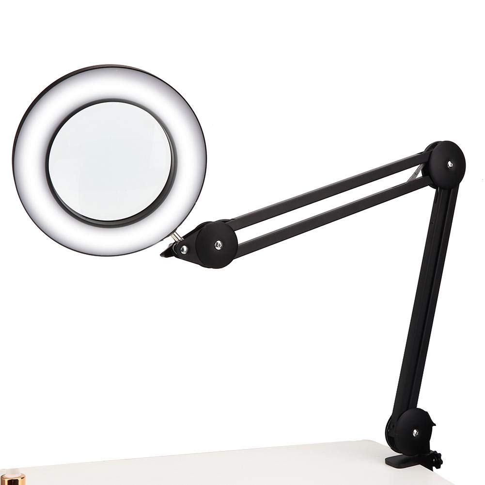 Professional USB Clip-On Tattoo Lamp with 5X Magnifying Glass - Shadowless Eyebrow & Reading Light for Home & Beauty Salon Use - Perfect for Tattoo Artists, Eyebrow Microblading & Detailed Craft Work