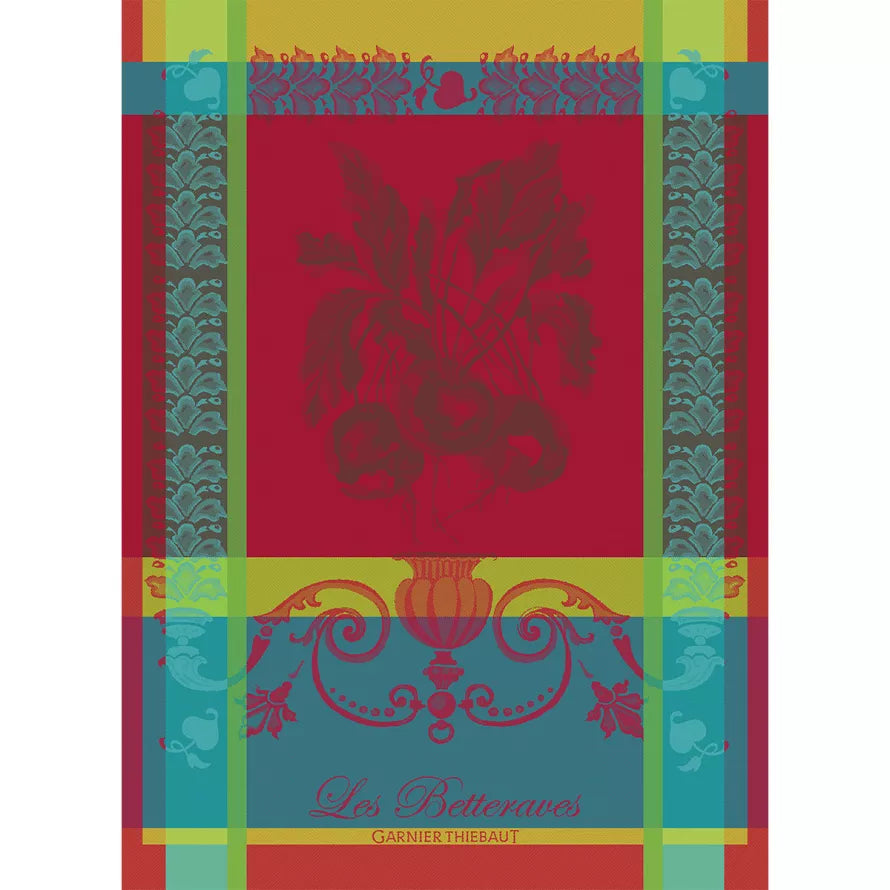 Garnier Thiebaut Premium Kitchen Towel Set - Red Beet Color - Absorbent & Durable Dish Towels for Cooking, Baking & Kitchen Cleaning