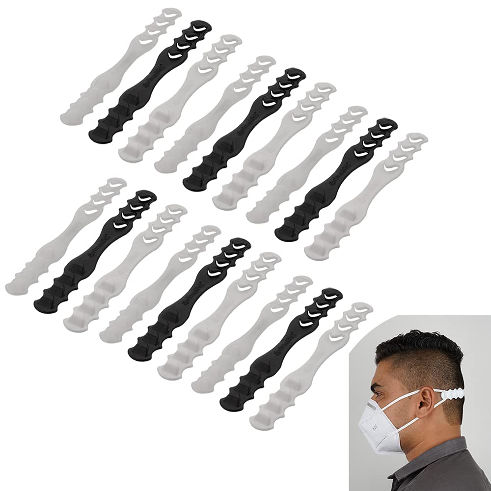 Primelife Adjustable Face Mask Extender Head Strap - Ear Saver Protector for Comfortable Mask Wear - 18 Pack Multicolor - Perfect for Healthcare Workers, Teachers & Daily Commuters