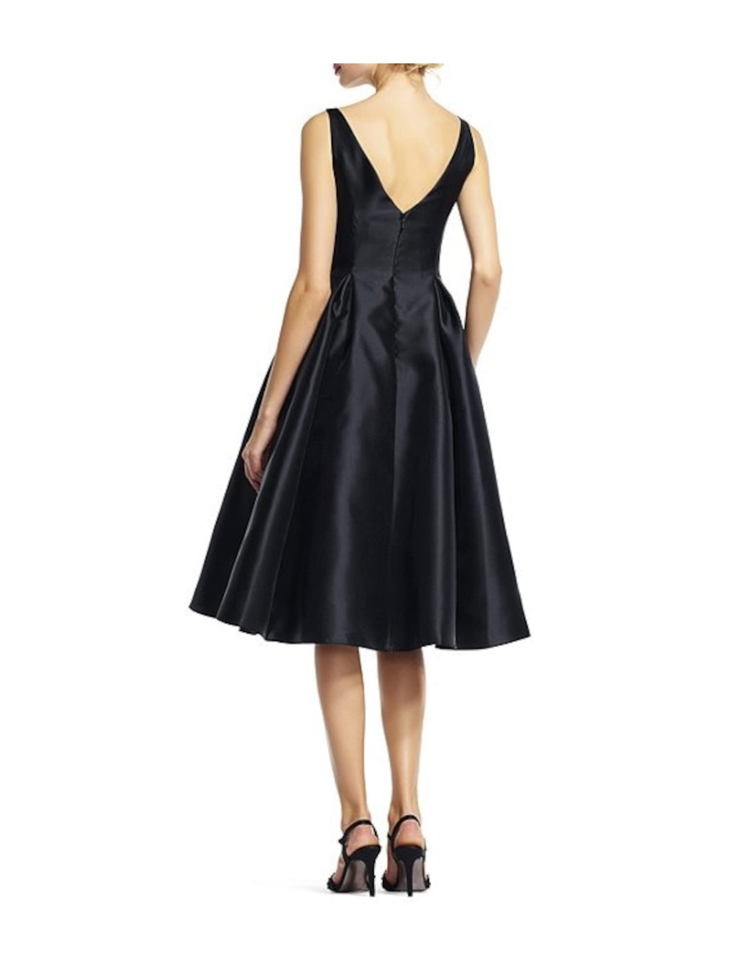 Adrianna Papell Women's Sleeveless V-Back Cocktail Dress for Evening Parties, Weddings & Special Occasions | Elegant Midi Dress for Night Out & Formal Events