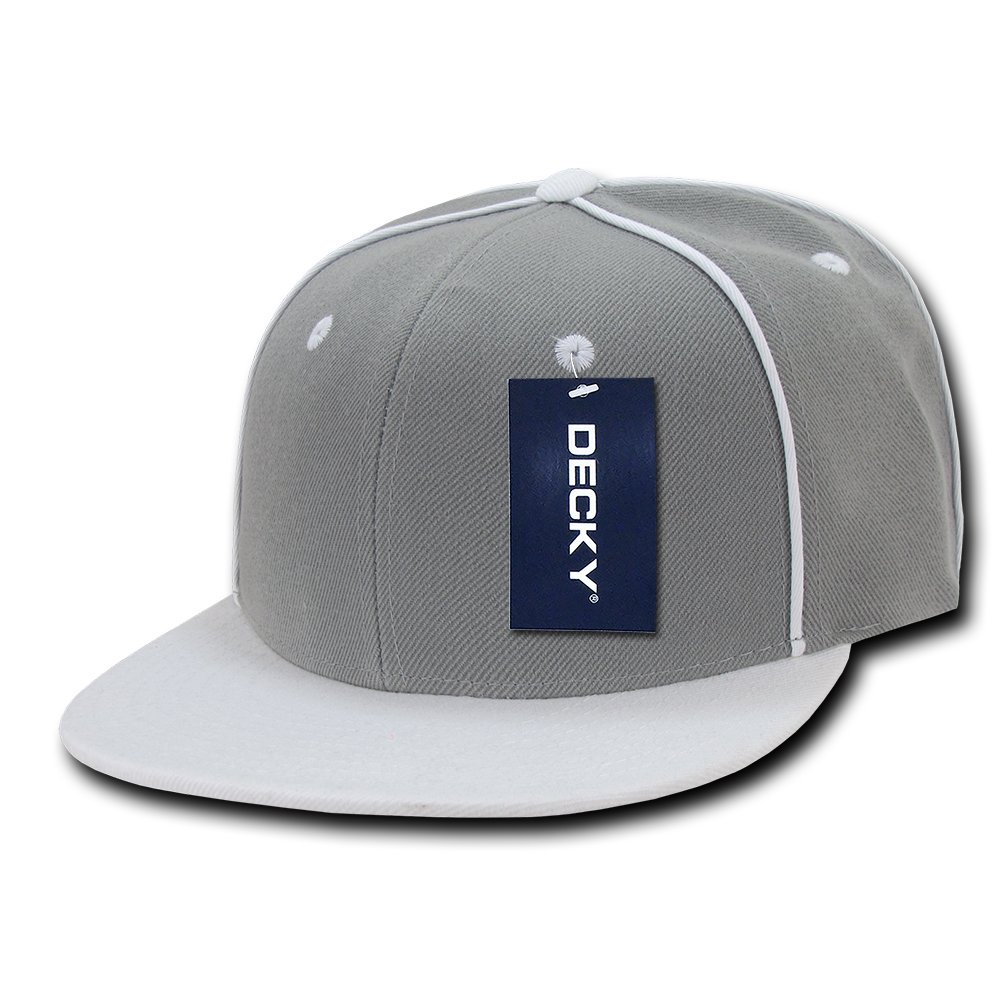 DECKY Piped Crown Snapback Hats for Men & Women - Adjustable Baseball Caps with Stylish Piping - Perfect for Outdoor Sports, Casual Wear & Fashion Accessories