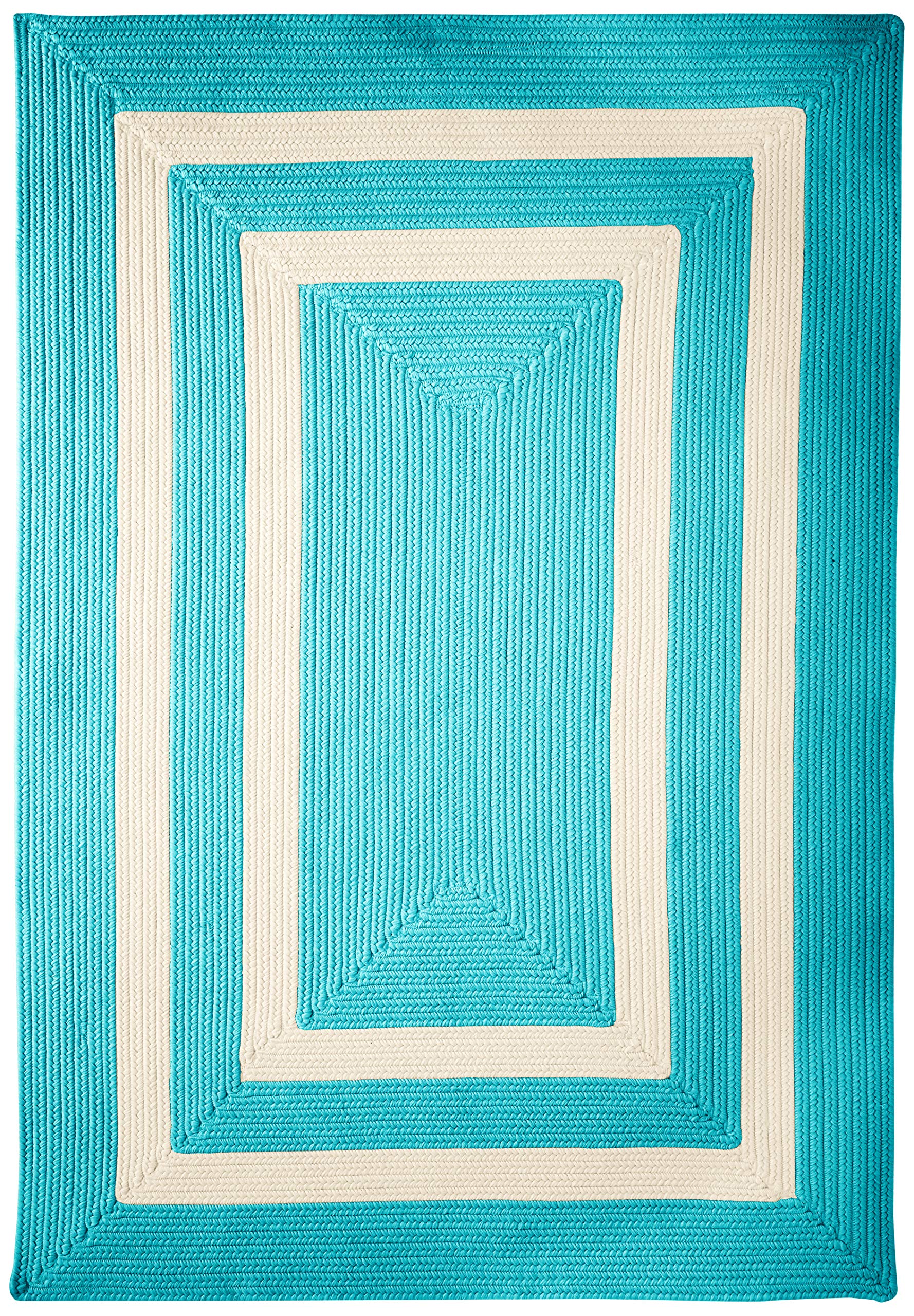 La Playa Rugs 4x6 Feet Aqua Blue Coastal Beach Area Rug - Soft Woven Indoor/Outdoor Carpet for Living Room, Bedroom, Patio & Poolside Decor