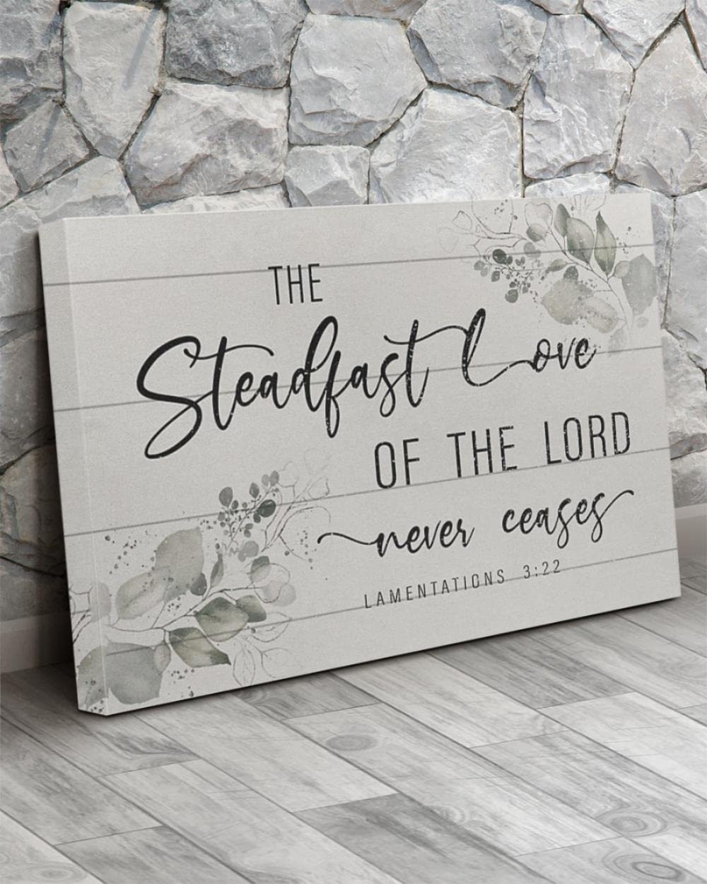 Jesus Wall Art - The Steadfast Love of The Lord Never Ceases Canvas Print | Christian Home Decor | Bible Verse Canvas Art for Living Room, Bedroom & Church