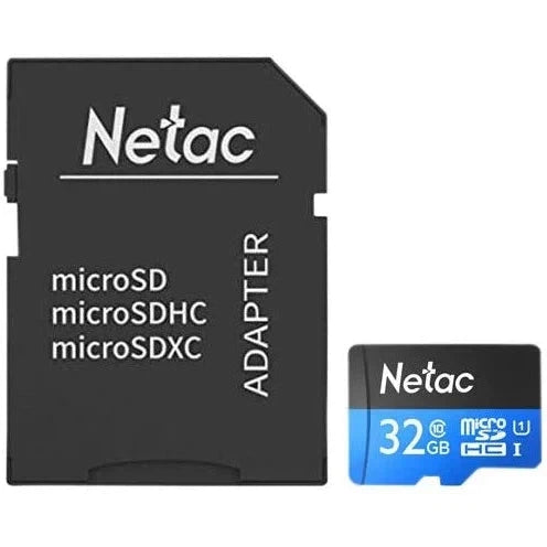 Netac P500 32GB U1 microSDHC Memory Card with SD Adapter - High Speed for Smartphones, Tablets, Cameras & Drones