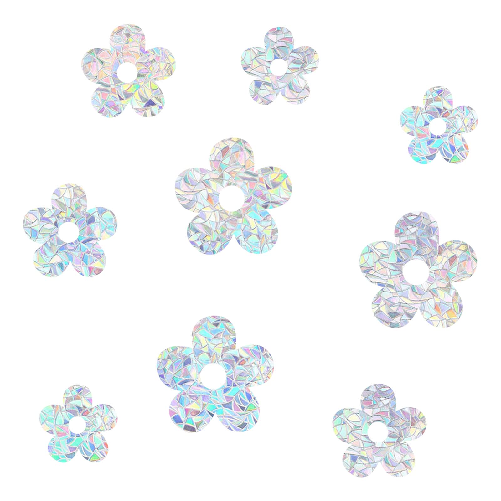 9#QV Electrostatic Rainbow Window Stickers - Anti-Bird Collision Decals for Glass Windows | UV Protection, Removable & Reusable Home/Office Decor (Set of 6)
