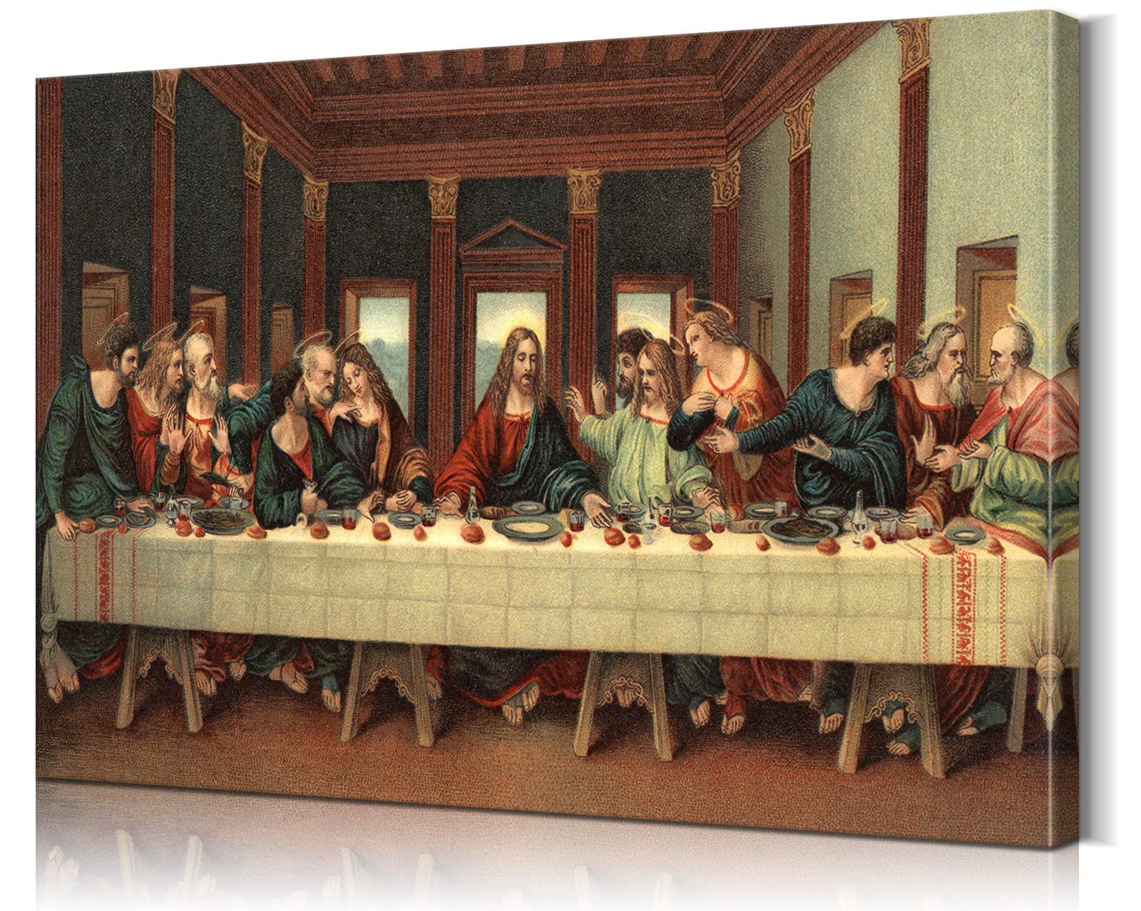 YOUHONG The Last Supper Jesus with Twelve Disciples Canvas Wall Art - Da Vinci Inspired Religious Painting for Home Decor (12''H x 18''W) - Perfect for Living Room, Bedroom & Church Decorations