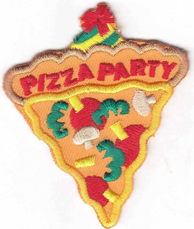 Pizza Party Iron On Patch - Embroidered Pizza Food Design - Perfect for DIY Clothing, Jackets, Backpacks & Costume Accessories