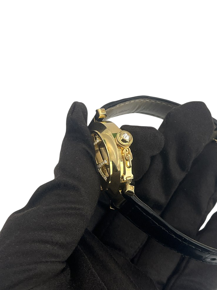 Cartier Pasha Grille 18K Yellow Gold Diamond Ladies Watch - Luxury Women's Timepiece for Formal Events & Special Occasions