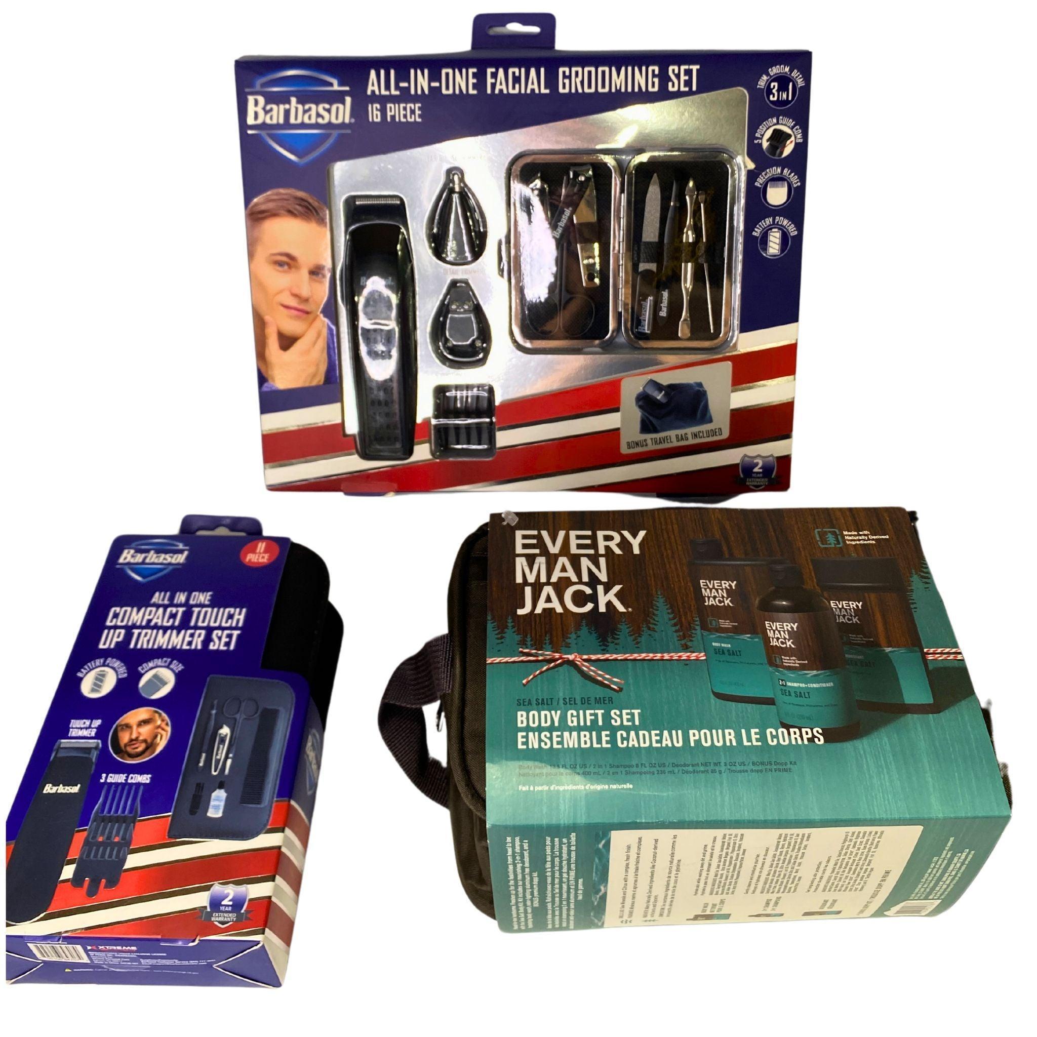 Barbasol & Every Man Jack Men's Grooming Kit - 35 Piece Shaving & Beard Care Set with Body Wash & Trimmer - Perfect Gift for Men, Father's Day & Travel Essentials