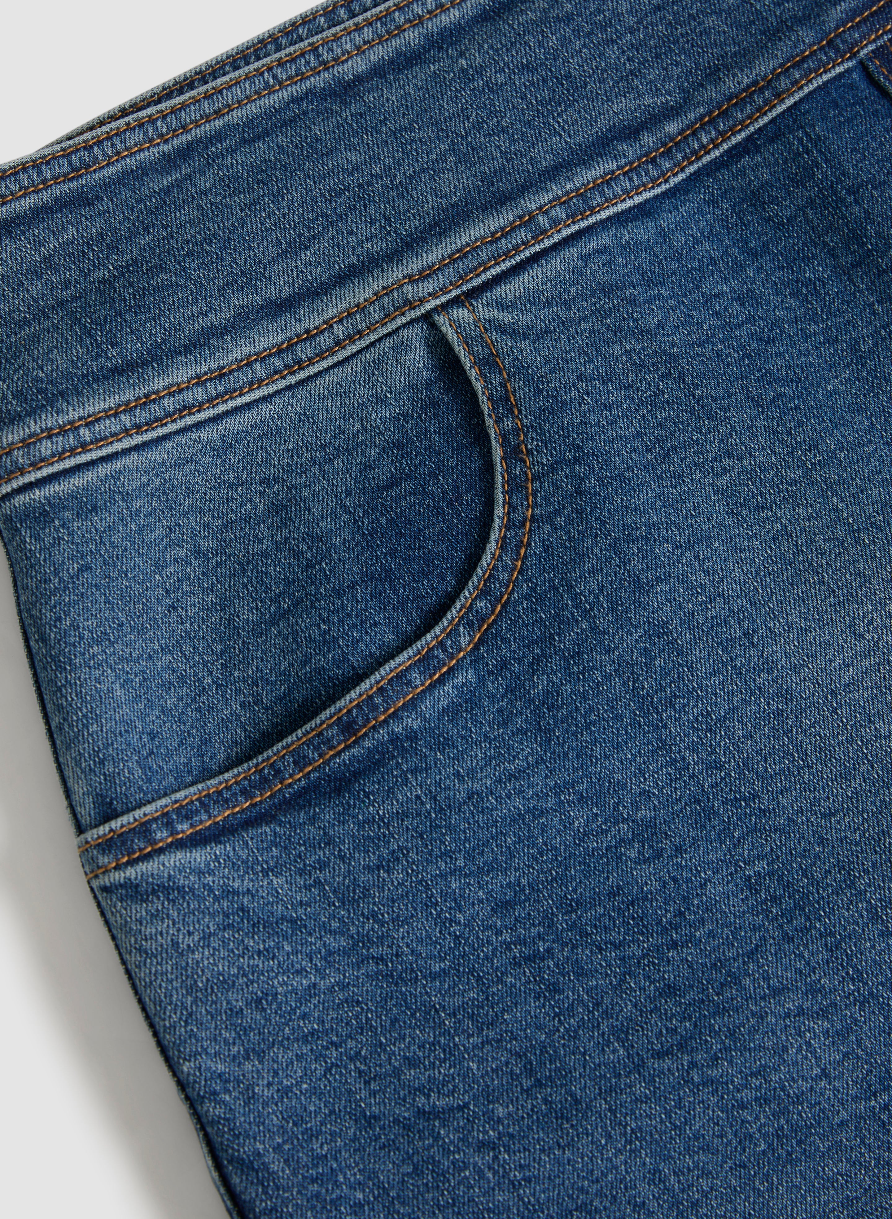 Stylish High-Waisted Denim Pencil Skirt for Women - Slim Fit Stretch Jeans Skirt - Perfect for Office, Date Night & Casual Outings
