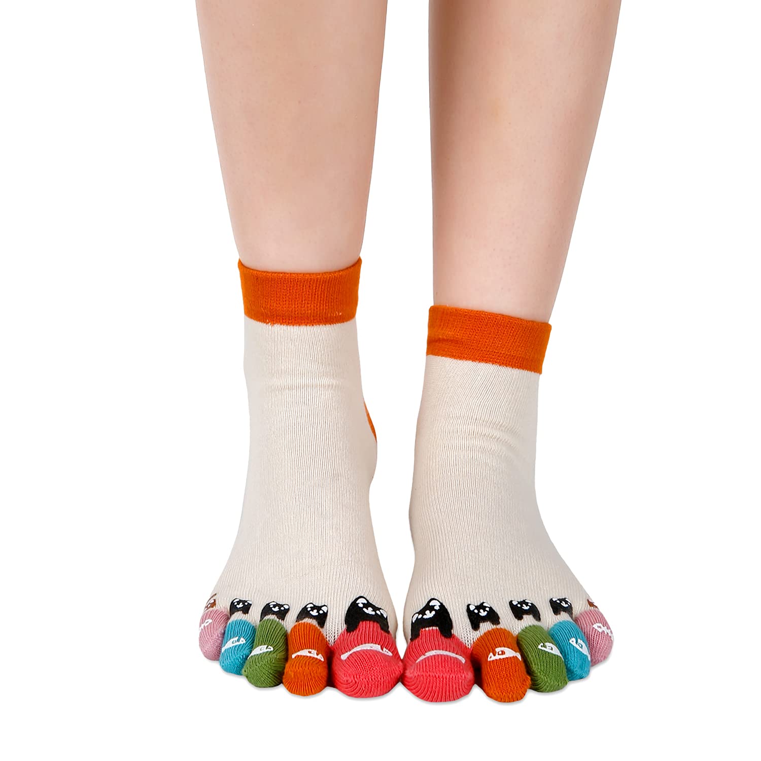 Benefeet Funny Toe Socks for Women - 5 Finger Separated Cotton Athletic Socks for Running, Yoga & Workouts - Cute Christmas Gifts for Girls (Pack of 3)