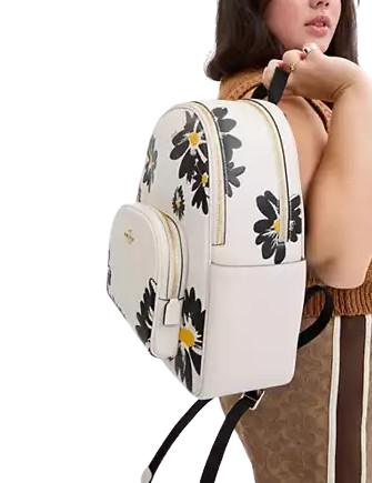 Coach Floral Print Court Backpack - Stylish & Durable Women's Backpack for Work, Travel & School | Perfect for Commuting, Day Trips & Campus Life