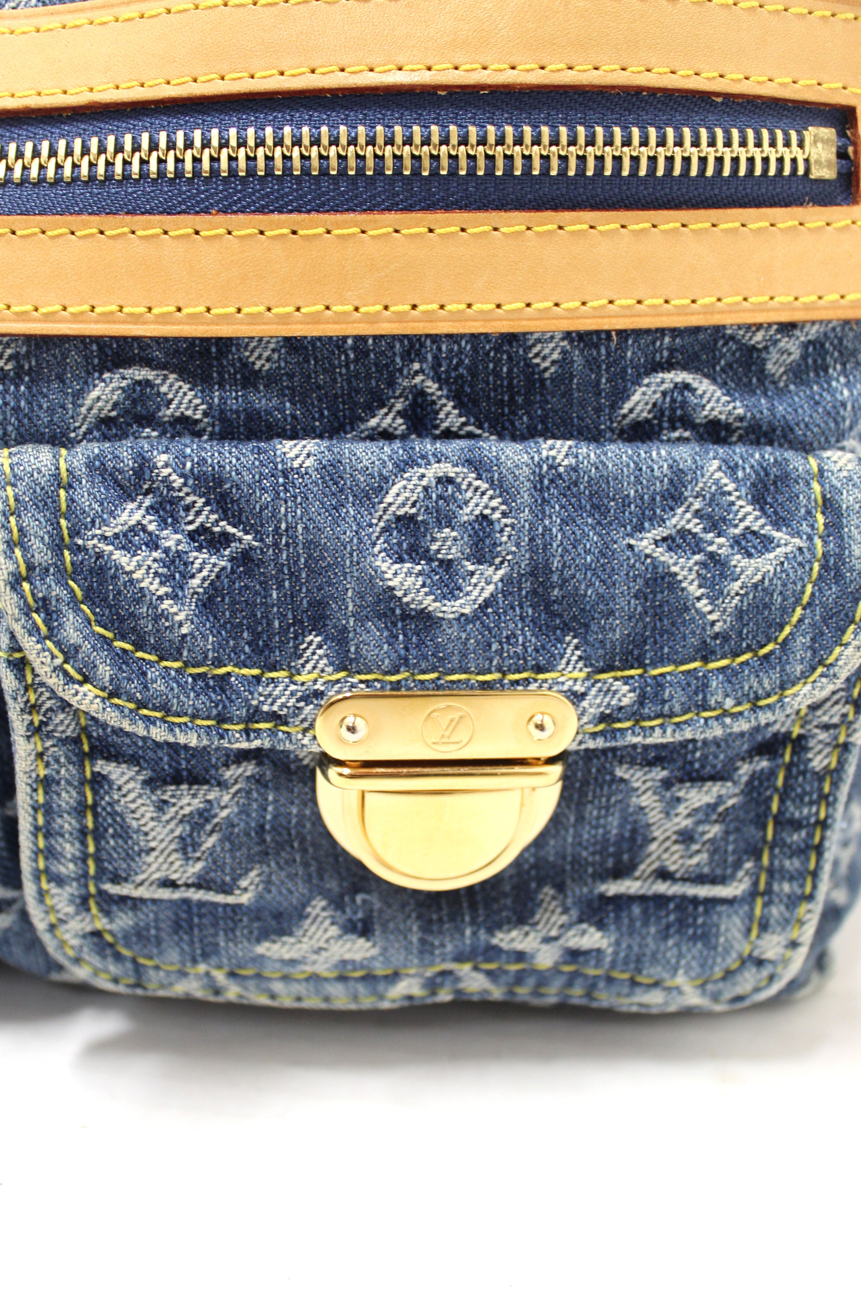 Authentic Louis Vuitton Blue Denim Monogram Baggy PM Shoulder Bag for Women | Luxury Designer Crossbody Purse | Perfect for Casual Outings, Travel & Everyday Use