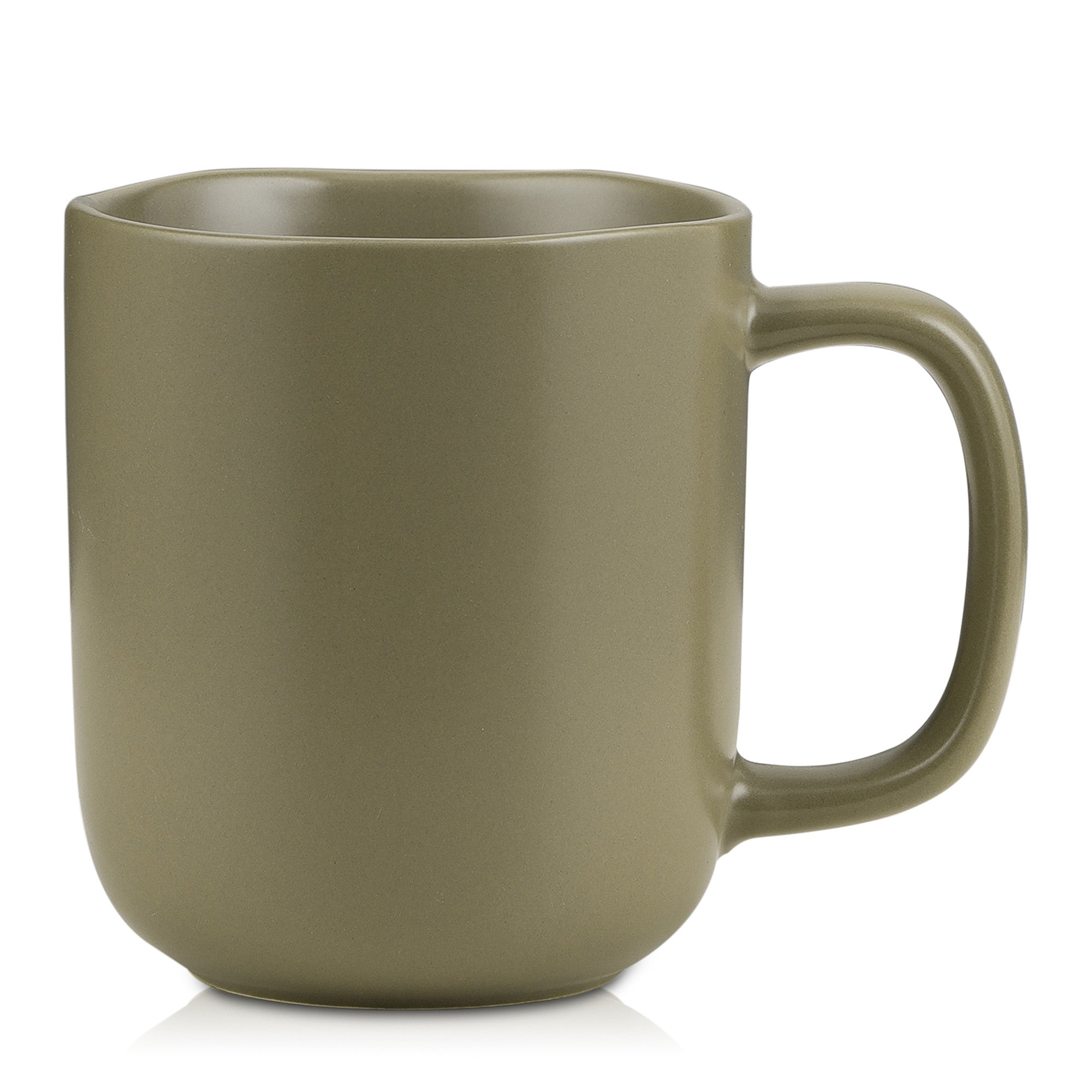 Premium Tom Stoneware Coffee Mug - Handcrafted Ceramic Cup for Hot & Cold Drinks - Perfect for Home, Office, or Camping - Olive Green