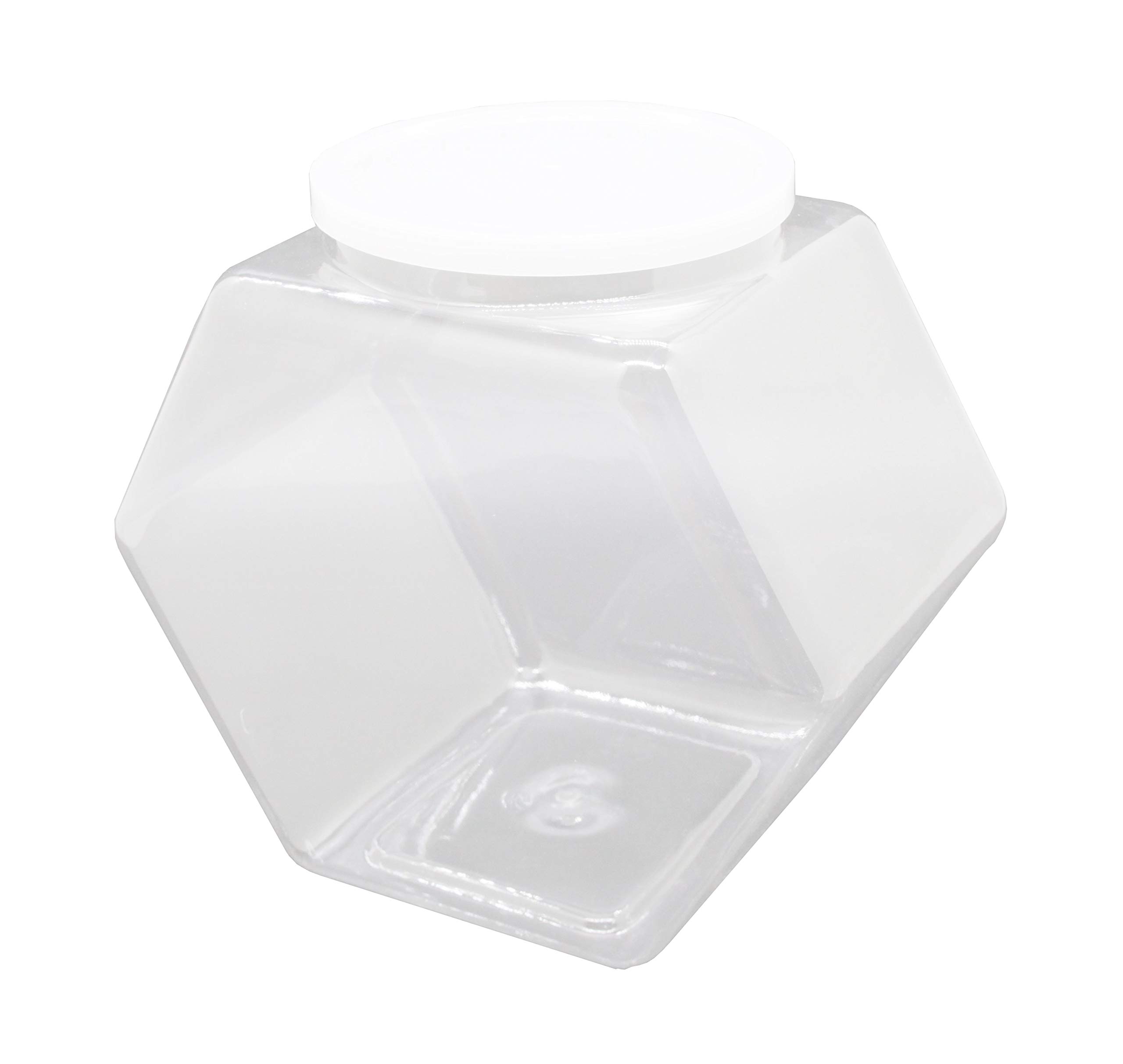 FixtureDisplays® 3-Pack 1 Gallon Clear Plastic Food Storage Jars with Airtight Lids - Bulk Candy Containers for Kitchen Pantry Organization, Perfect for Storing Candy, Cookies, Cereal, Coffee & Dry Goods | Ideal for Home, Bakery & Cafe Use