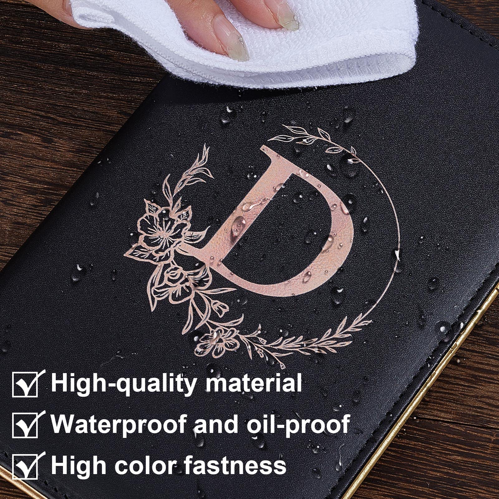 Professional Server Book for Waitresses - PU Leather Alphabet Waitress Book with Zipper Pocket, Black Waiter Notebook for Restaurant Staff (Fits Server Apron, Perfect for Order Taking & Tip Tracking)