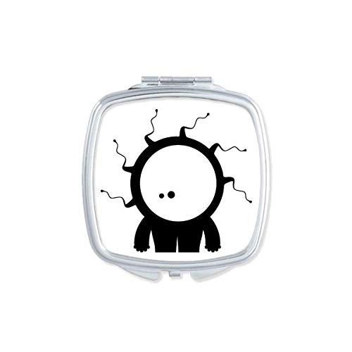 DIYthinker Universe Alien Monster Cyclops Mirror - Portable Compact Double-Sided Pocket Makeup Mirror for Travel, Home & Cosmetics (Black) - Perfect for Handbags, Vanity & On-the-Go Touch Ups