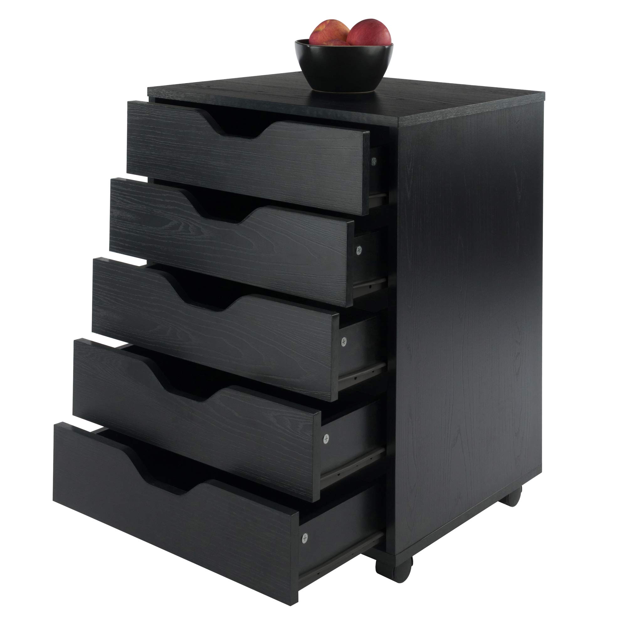 Winsome Halifax 5-Drawer Storage Organizer in Black - Perfect for Bedroom, Office & Closet Organization