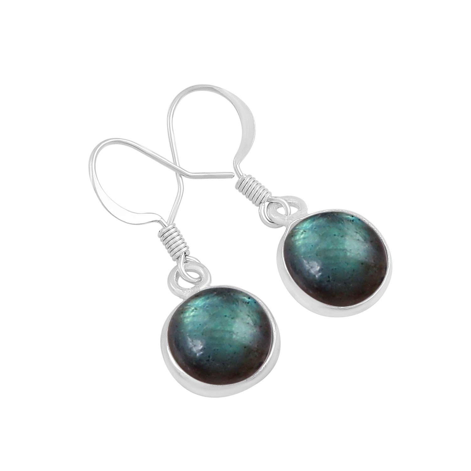 12.45ct Natural Round Gemstone Earrings for Women - Handmade Boho Dangle Jewelry for Gifts, Party & Wedding