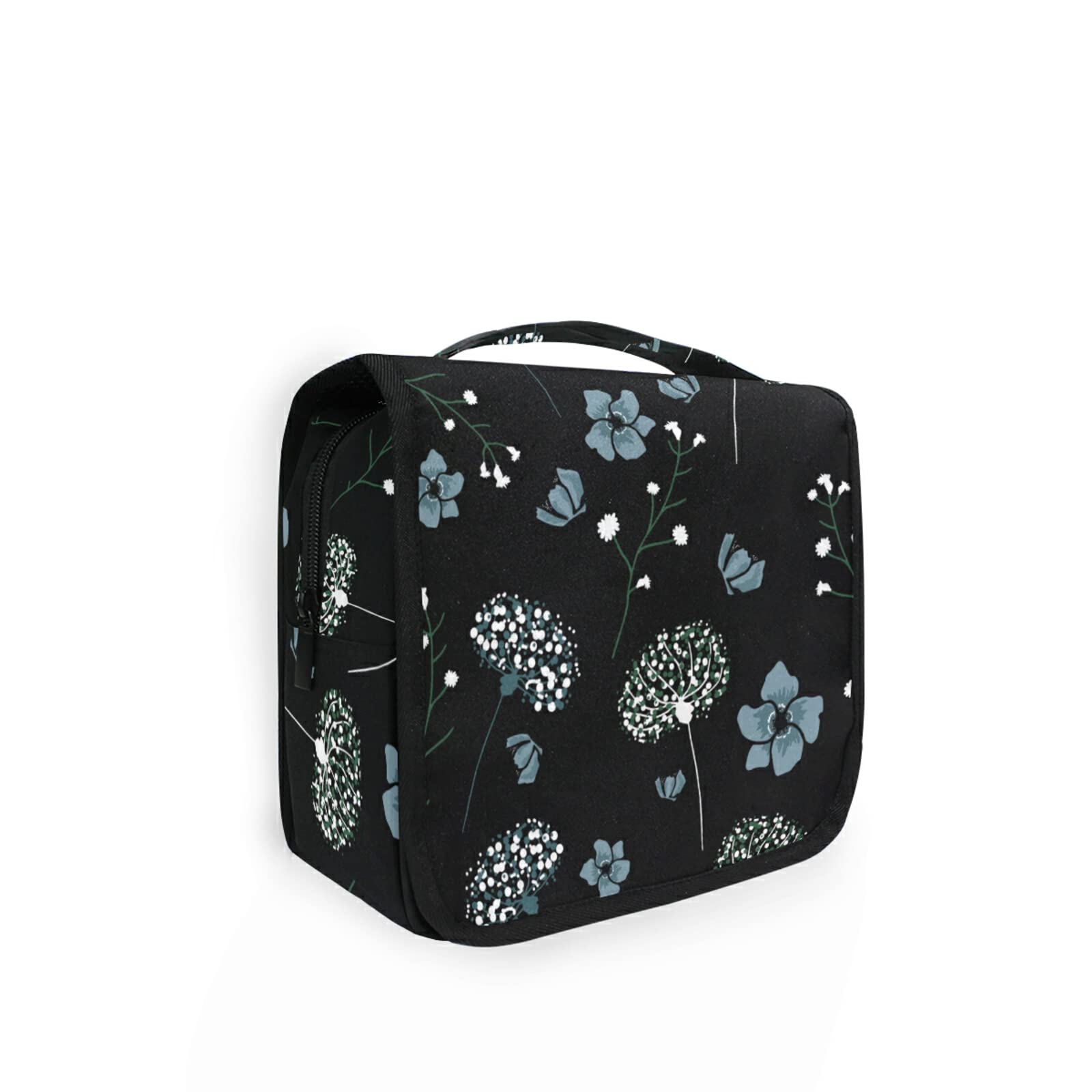 Floral Hanging Toiletry Bag for Women & Men - Travel Cosmetic Organizer with Hook - Perfect for Family Trips, Camping & Gym Use