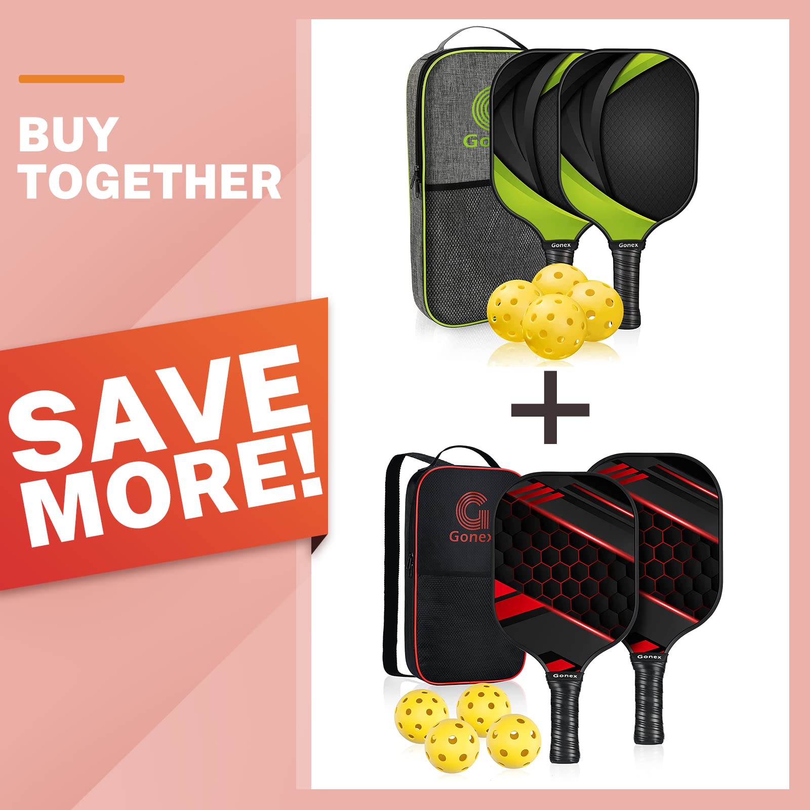 USAPA Approved Graphite Pickleball Paddles Set of 2 or 4 - Lightweight Pickleball Rackets with 8 Balls & Carry Bag for Outdoor & Indoor Sports | Perfect for Beginners & Advanced Players