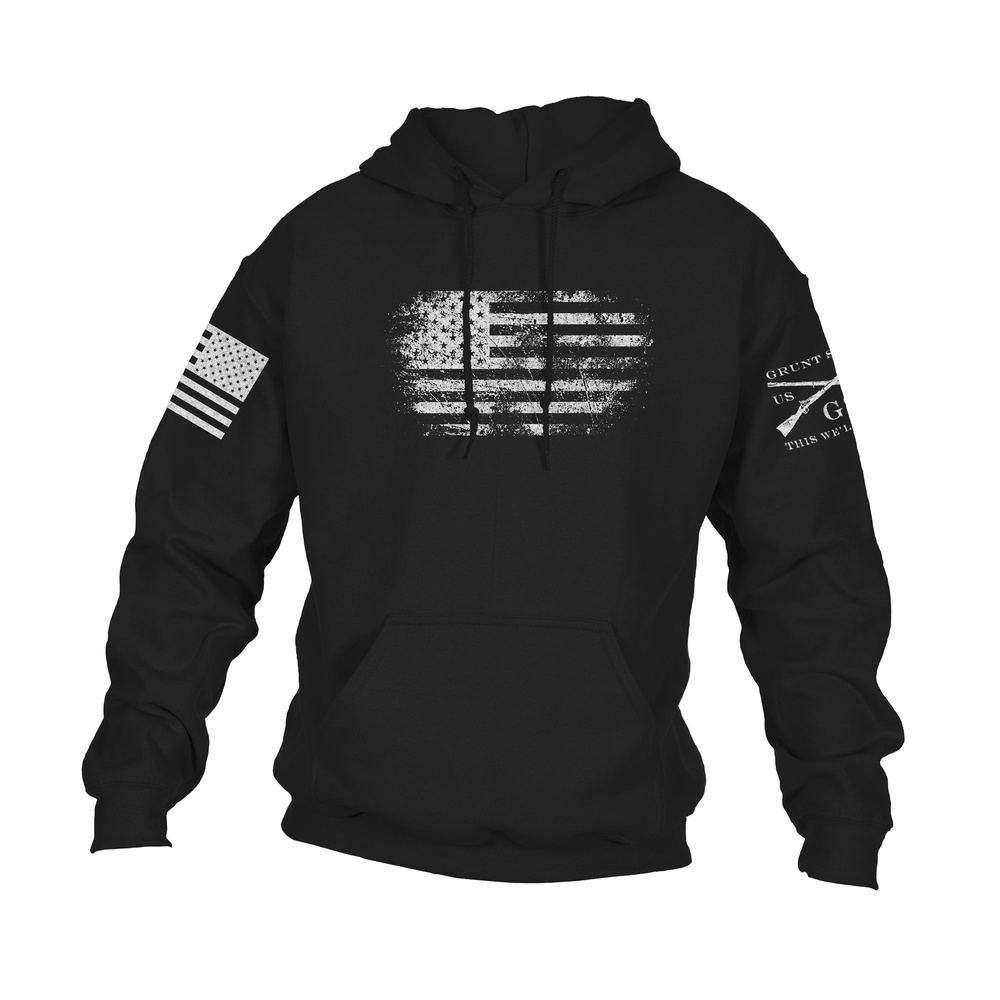 Vintage American Hoodie - Black | Retro Unisex Pullover Sweatshirt | Perfect for Casual Wear, Street Style & Outdoor Activities