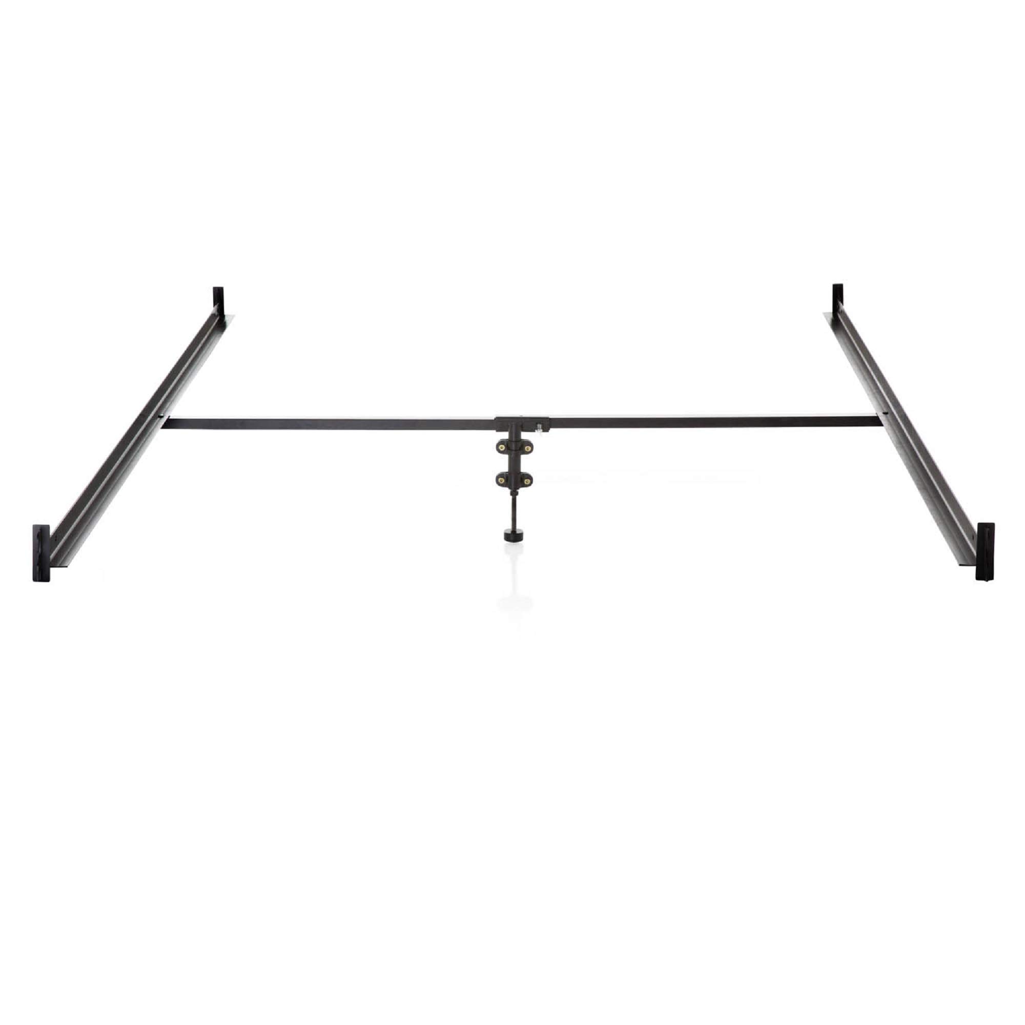 MALOUF Adjustable Metal Bed Rails for Queen Size Beds - Hook-on Design with Center Bar & Height Support - Durable Black Finish - Perfect for Kids, Elderly Safety & Guest Room Use
