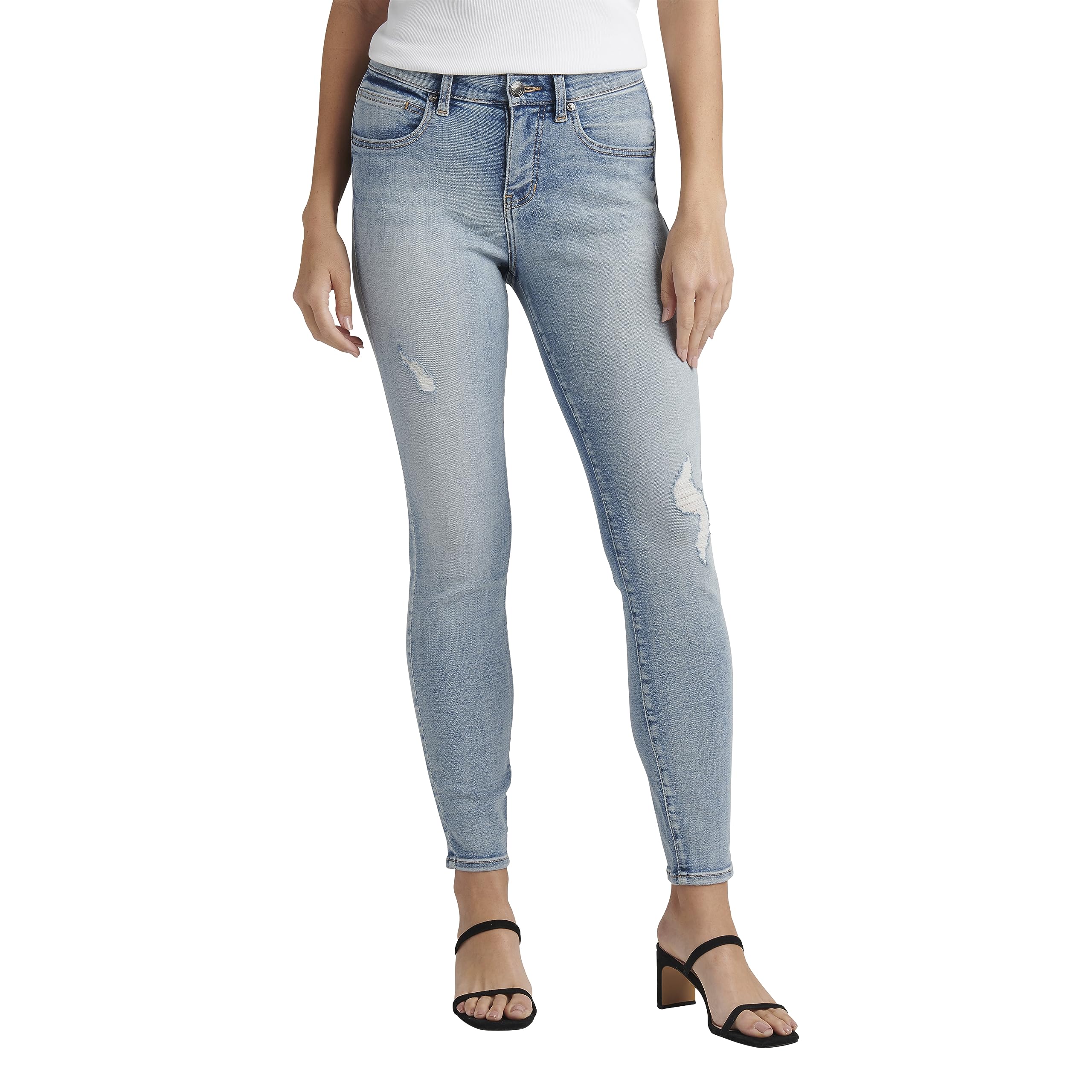 JAG Women's Cecilia Mid Rise Skinny Jeans - Stretch Denim Pants for Women, High Waist Slim Fit Jeans for Everyday Wear | Office, Casual, Date Night Outfits