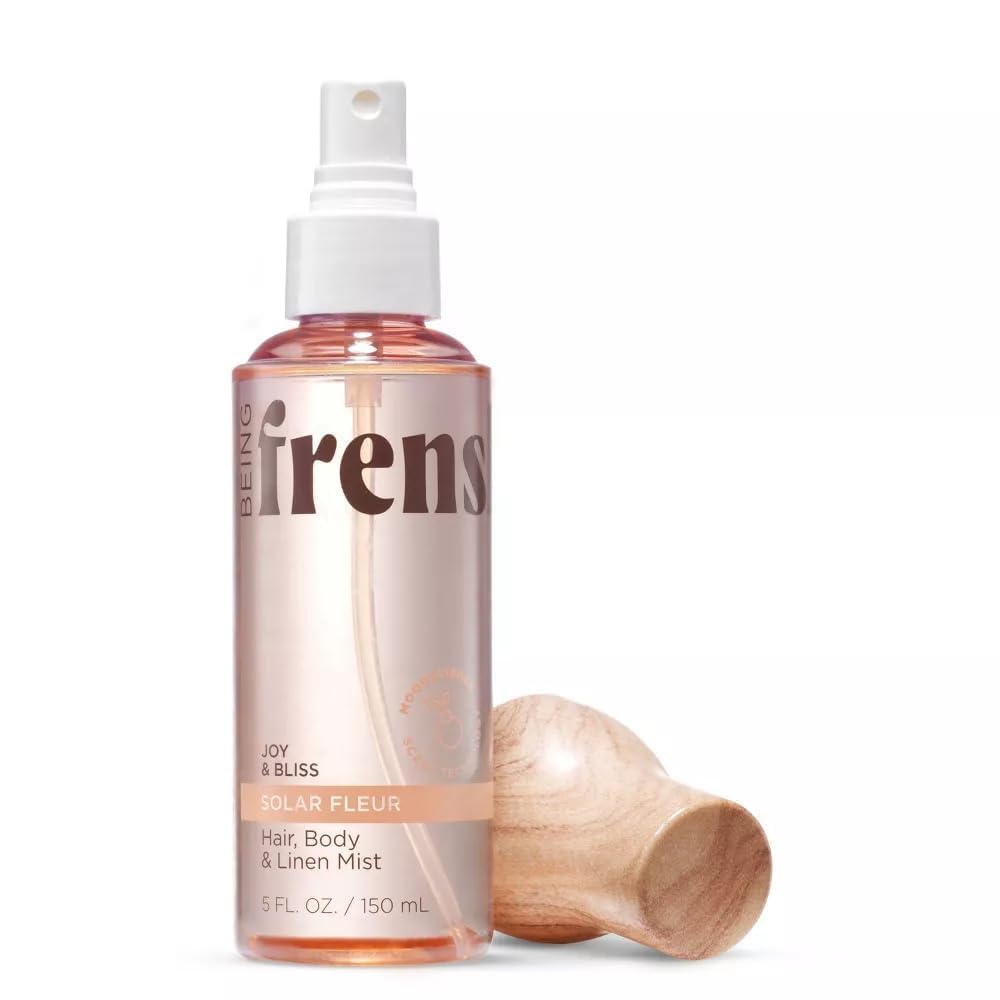 Being Frenshe Hair, Body & Linen Mist Spray - Solar Fleur Scented Perfume (5 fl oz) | Refreshing Fragrance for Hair, Skin & Bedding | Perfect for Daily Use, Travel & Home Aromatherapy