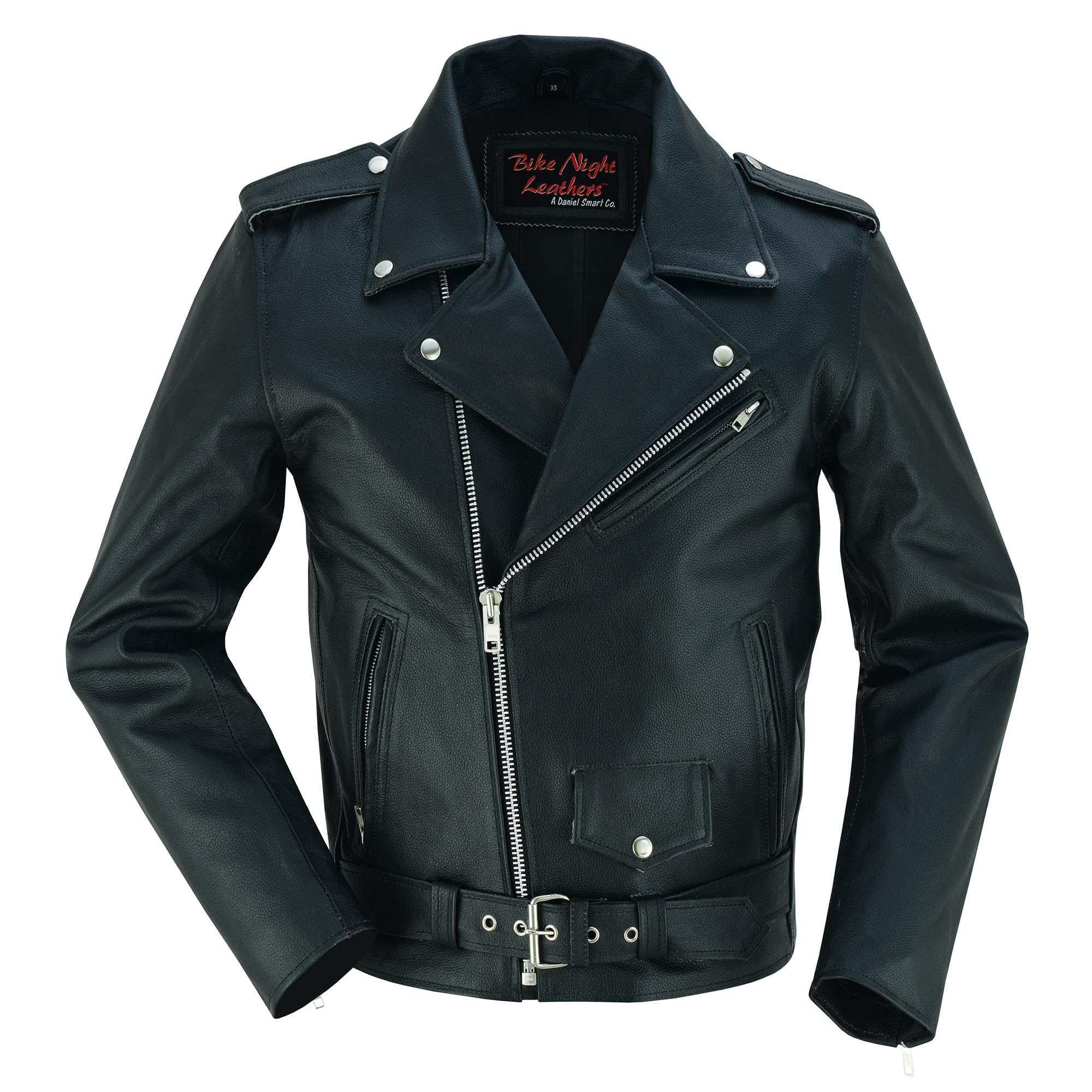 Daniel Smart Men's Motorcycle Leather Jacket - Black Biker Jacket with Conceal Carry Pocket | Durable Genuine Leather for Riding & Outdoor Adventures