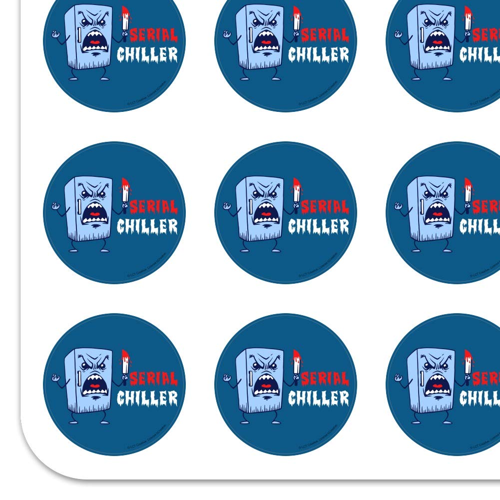 Serial Chiller Fridge Killer Funny Stickers - Humorous Planner & Calendar Decals for Scrapbooking, Crafting, DIY Projects - Perfect for Journals, Planners, Fridge Decor & Gift Wrapping