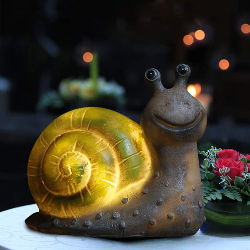 Solar Powered Garden Lights Outdoor Waterproof - Resin Snail Decorative Lighting for Patio, Yard & Pathway - Weatherproof Landscape Lighting for Garden Decor & Evening Ambiance