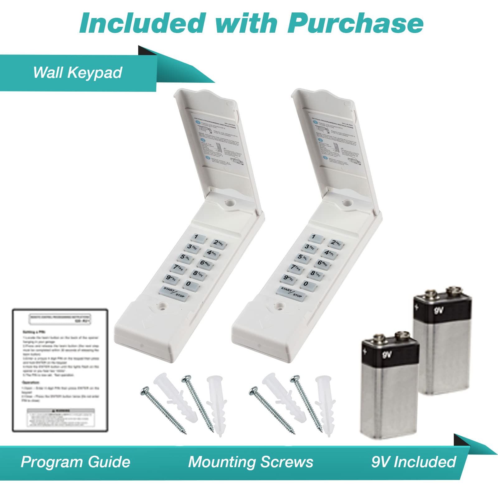 2-Pack Linear MDTK Garage Door Opener Remote Keypad – Compatible with Linear MDTK Openers | Easy Installation & Secure Access | Ideal for Home, Office & Commercial Use