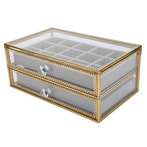 2-Layer Nail Art Tips Storage Box with 30 Compartments - Organize Nail Supplies, Jewelry & Accessories - Perfect Gift for Women, Mothers, Girlfriends & Wives - Great for Home, Salon & Travel Use