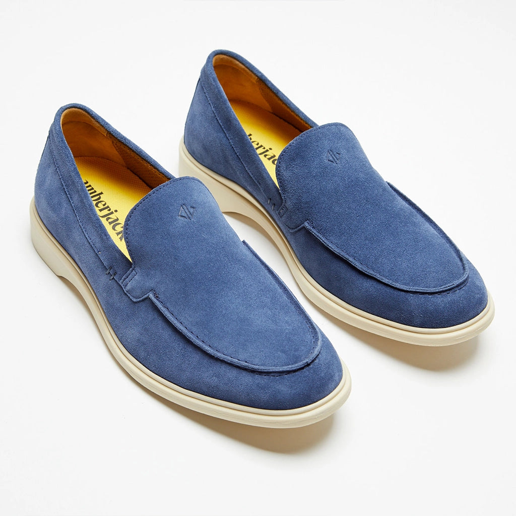 Premium Genuine Leather Loafer Shoes for Men - Comfortable Slip-On Dress Shoes in Cobalt Blue - Perfect for Business Casual, Office & Formal Occasions
