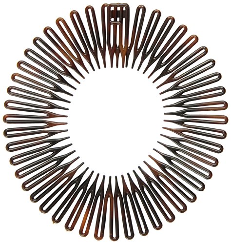 Caravan Full Circle Spring Headband Comb - Classic Tortoise Shell Design with Deep Teeth & Secure Closure | Perfect for Updos, Braids & Hair Styling