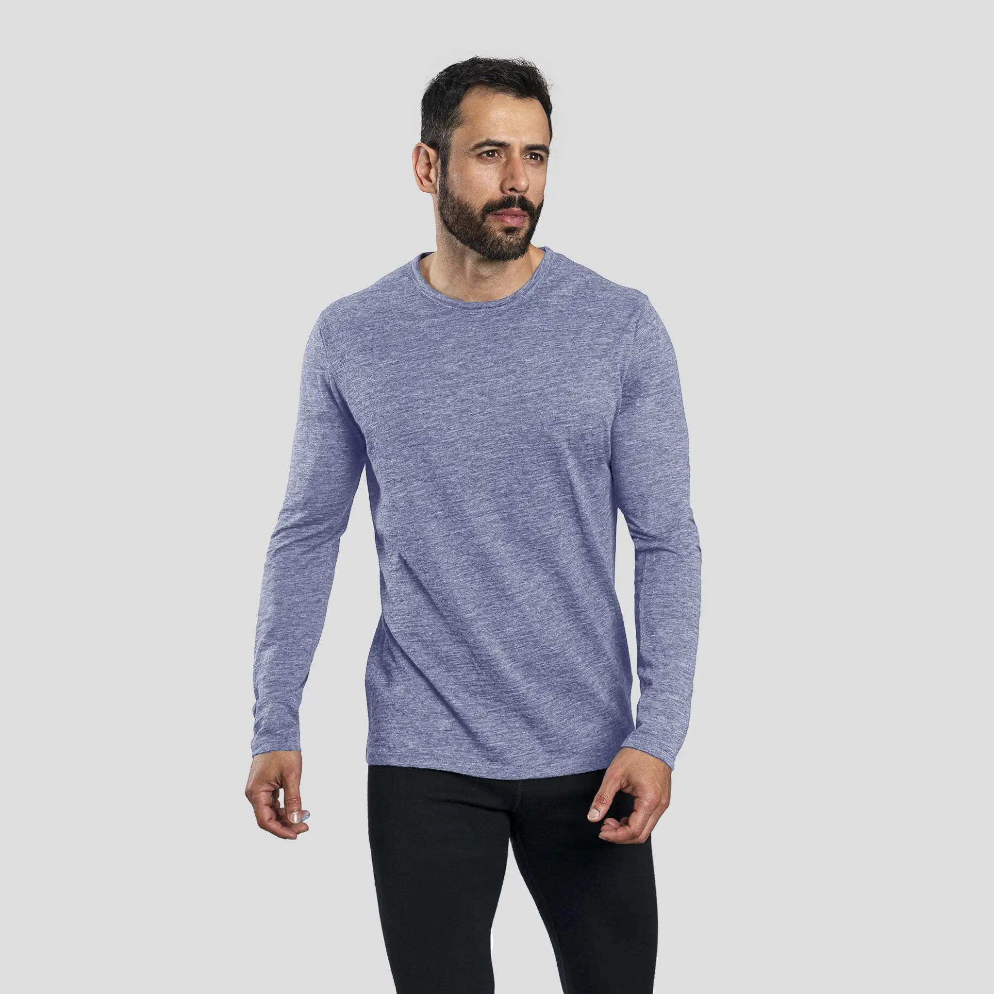 Premium Men's Alpaca Wool Long Sleeve T-Shirt - 160 Ultralight Thermal Base Layer for Hiking, Camping & Winter Outdoor Activities