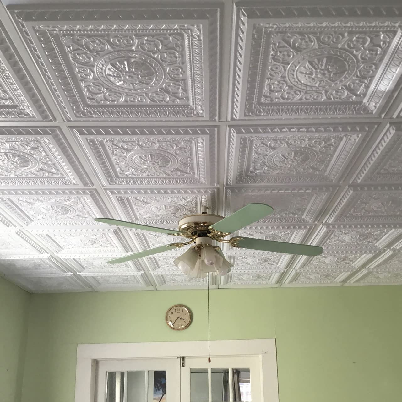 10-Pack 2x4 ft PVC Lay-In Ceiling Tiles - Durable & Lightweight Drop Ceiling Panels for Office, Basement & Commercial Spaces